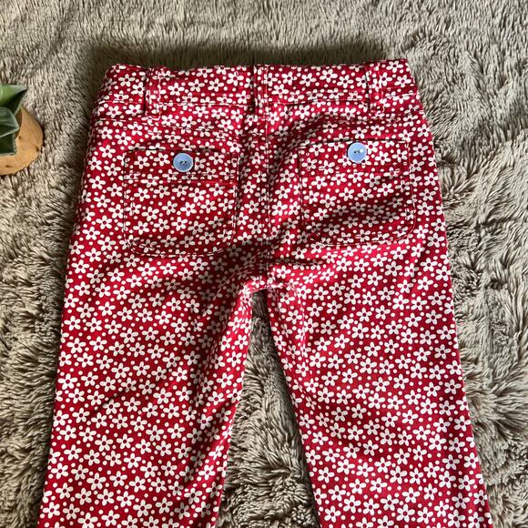 Cute Mini Boden Red Floral-Print Cropped Capri Length Pants Size: 9Y - Picture 12 of 15